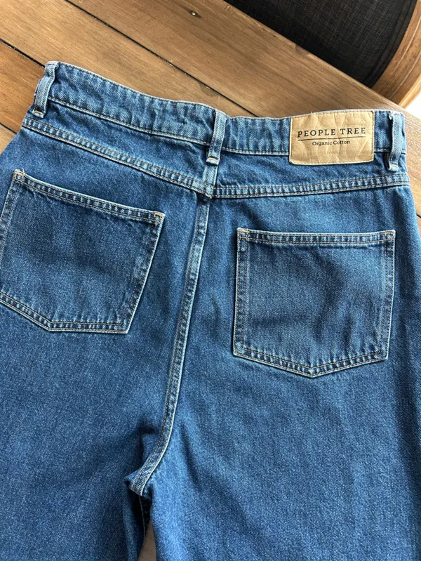 People Tree Barrel Enora Dark Wash High Rise Jeans 6 - Image 13