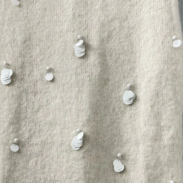 Zara Sequin Alpaca Blend Knit Skirt Ecru. S - Image 4