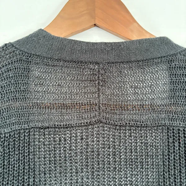 J.Crew Womens Charcoal Gray Button‎ Front V-Neck Cardigan Sweater Size M - Image 4