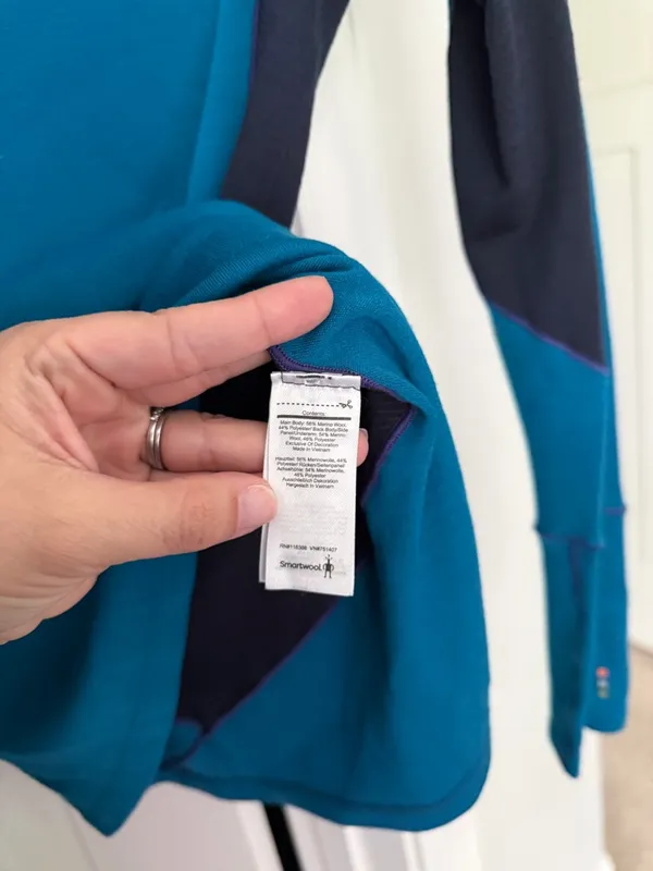 Smartwool Teal Navy Long Sleeve Layering Top Wool - Image 3