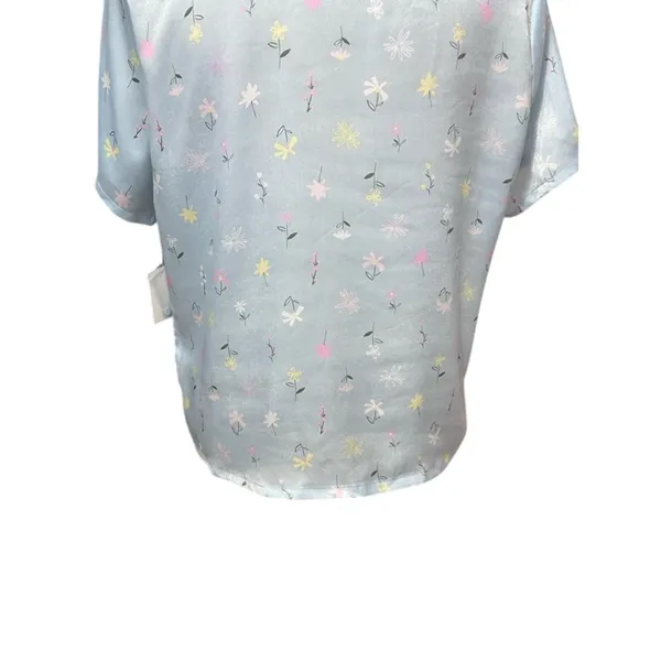Abound Satin Floral Print Pajama Shirt M NWT Button Front Sleepwear Comfortable - Image 6
