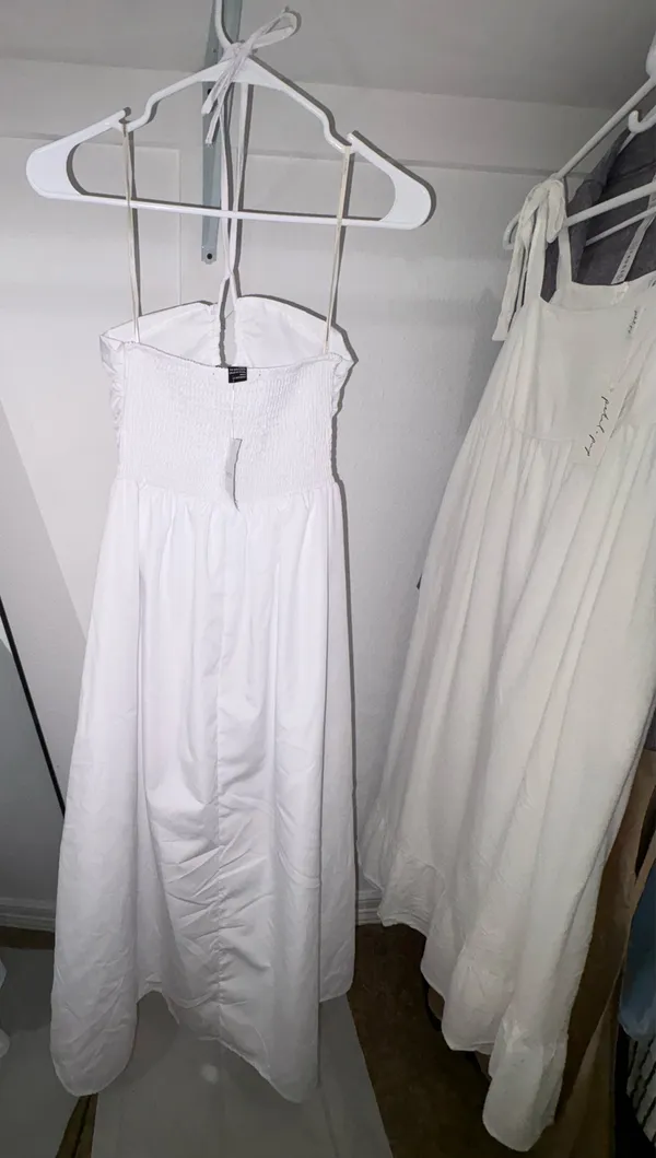 Forever 21 white halter/ tube maxi dress featuring a smocked back It is constructed with making it a staple piece for summer or vacation wear. - Image 6