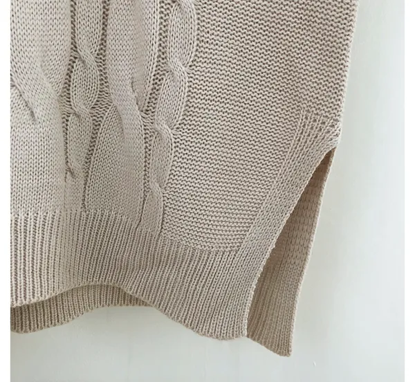 Boutique oversized Cream Knit Vest - Image 5