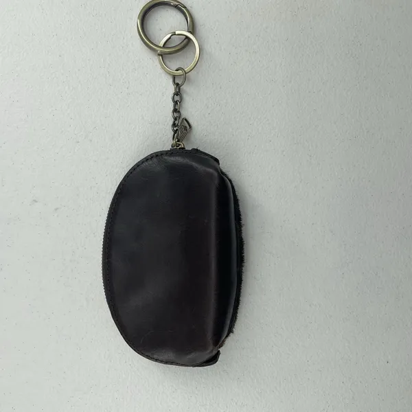 Patricia Nash Keisley Cosmetic Key Fob Leopard Calf‎ Hair Leather Brown Zipper - Image 7