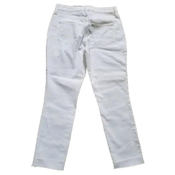 Universal Threads Jean Pant Women Size 6 White Denim Raw Hem High Rise Skinny - Image 4