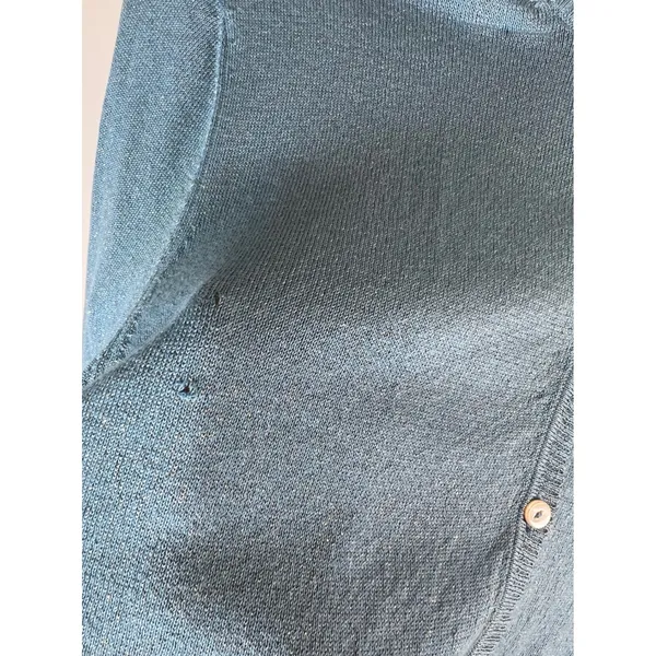 Brooks Brothers Womens Metallic Blue Cardigan and Shell Sweater Set 2 Piece Fair - Image 7