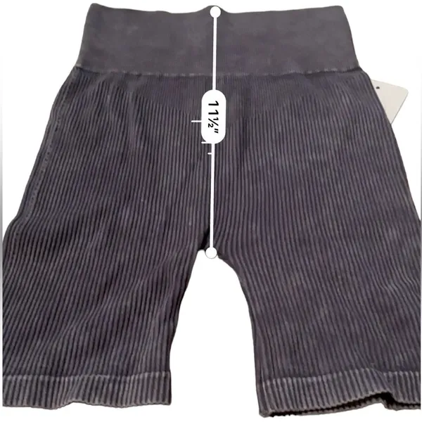 Aura Purple Gray Ribbed High Rise‎ Activewear Biker Shorts Sz S/M NEW - Image 6