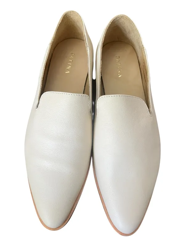 Patina Portland Leather Loafers Womens 9.5 Cream Minimalist Slip On Flats - Image 3