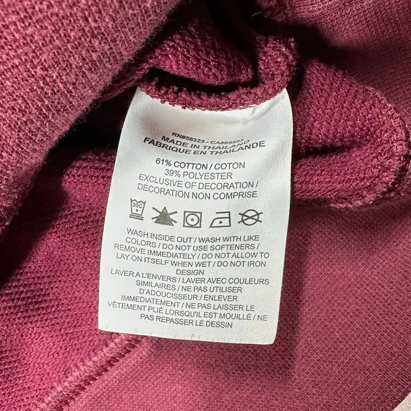 Nike Women’s Cropped Crewneck Sweatshirt Burgundy Logo Fleece Size Small - Image 4