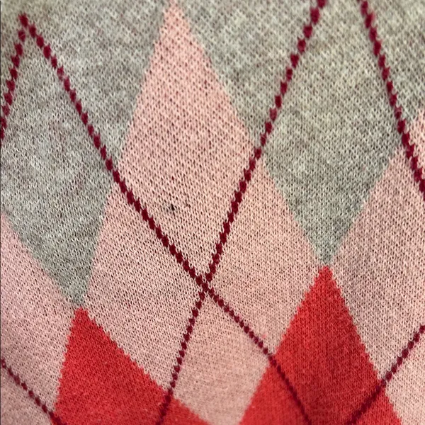 Woman Within Argyle Cardigan Sweater - Red and Tan - Image 4