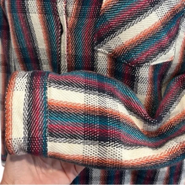 Burton Grace Sherpa Plaid Flannel Shirt Jacket Fleece Lined Shacket Size S - Image 4