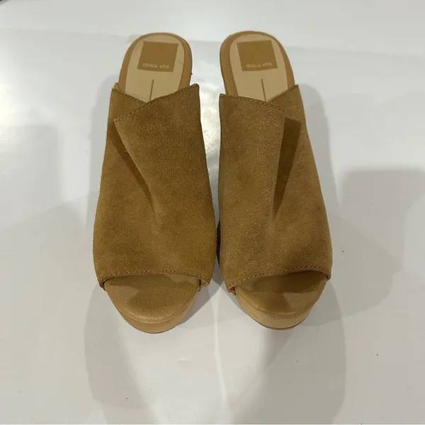 Dolce Vita Tan‎ Suede Fridge Wedge Clog Sandals Size 9 - Image 2