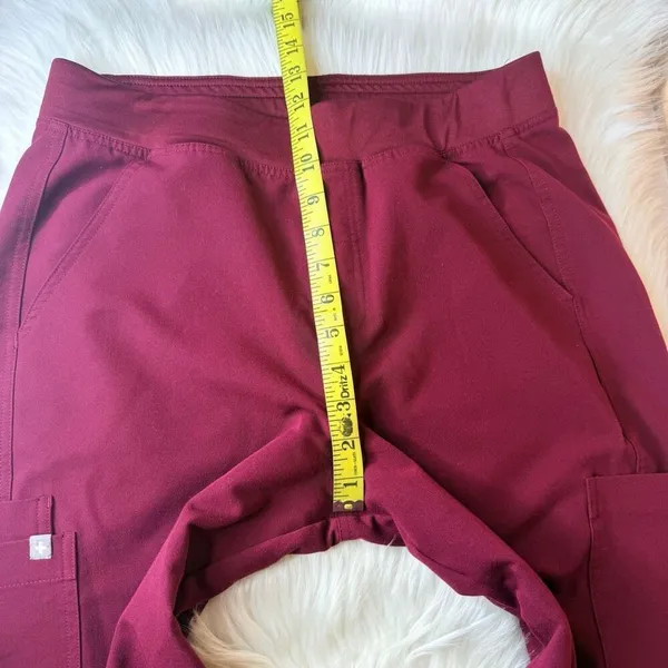 Figs Women's Technical Collection Scrub Pants Red Burgundy Size Medium - Image 8