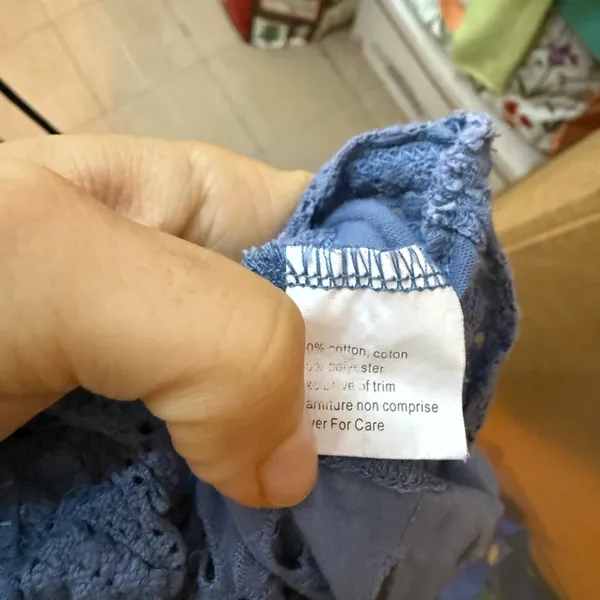 Abercrombie & Fitch Vintage 2000s Y2K Blue Eyelet Cami - Image 4