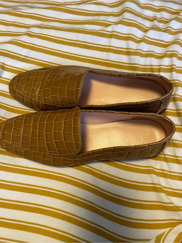 J. Crew Brown Croc-Embossed Leather Slip-On Loafers - Image 8