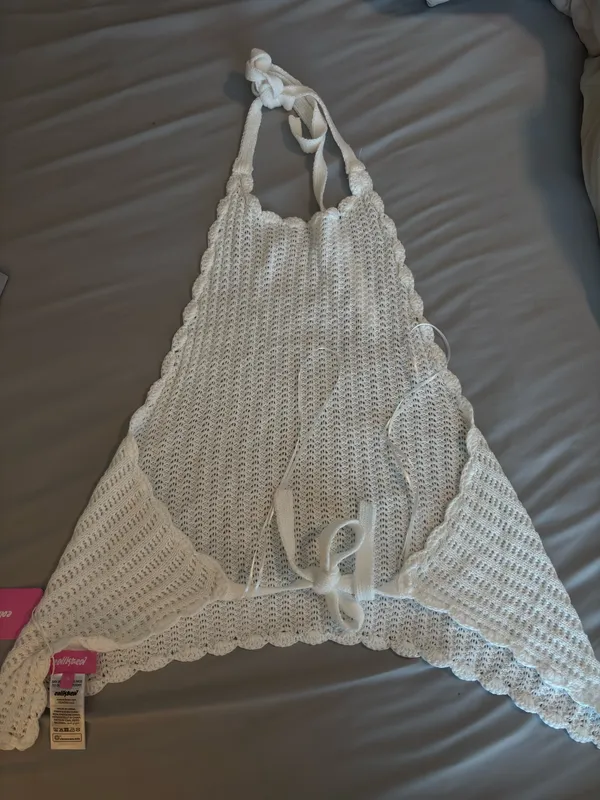 Edikted Ivey Backless Crochet Halter Top - Image 4