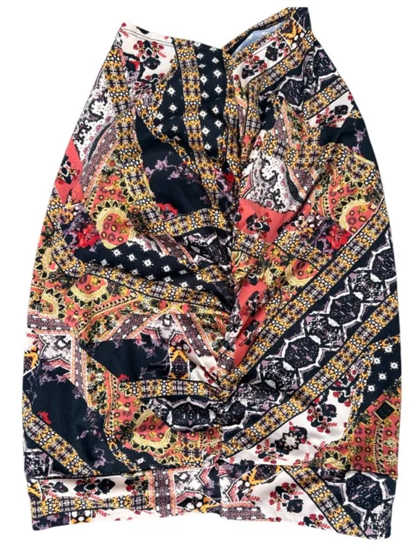 Like New Free People She's Something Else Ruched Jersey Knit Skirt Size Small - Image 6