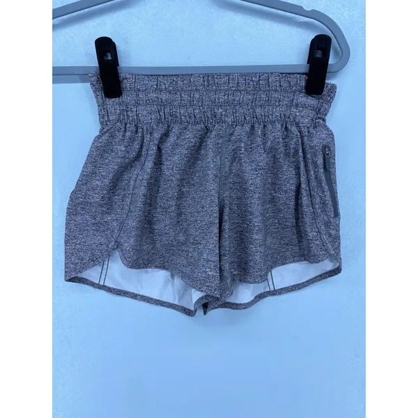 Lululemon Womens Athletic Shorts Heathered Gray Tracker High Rise 4‎ - Image 2