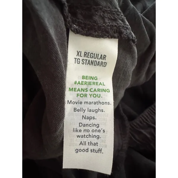 Aerie XL Lyocell Relaxed Pants Washed Black Elastic Waist MSRP $55 - Image 9