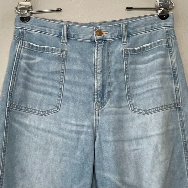 American Eagle Outfitters Mom Jeans Size 6 Light Wash Hemp Denim High Rise - Image 2