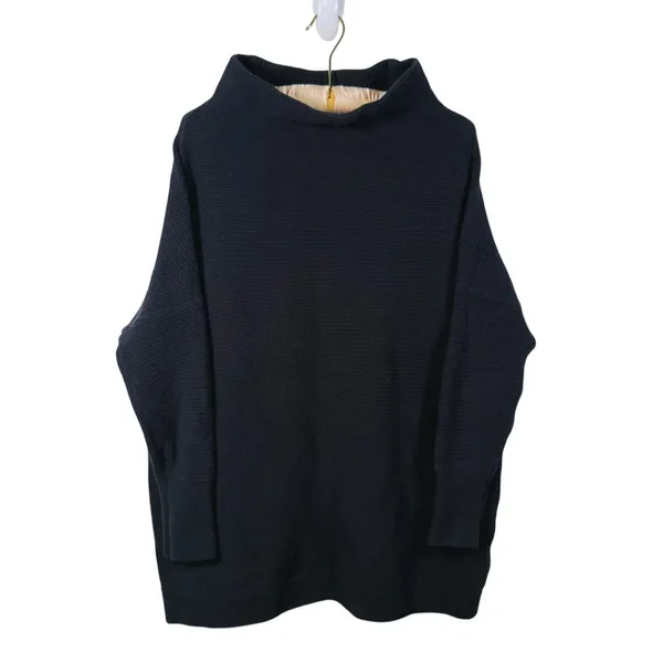 Free People Ottoman Slouchy Sweater Pullover Size M Black Oversized Lagen Fall - Image 3