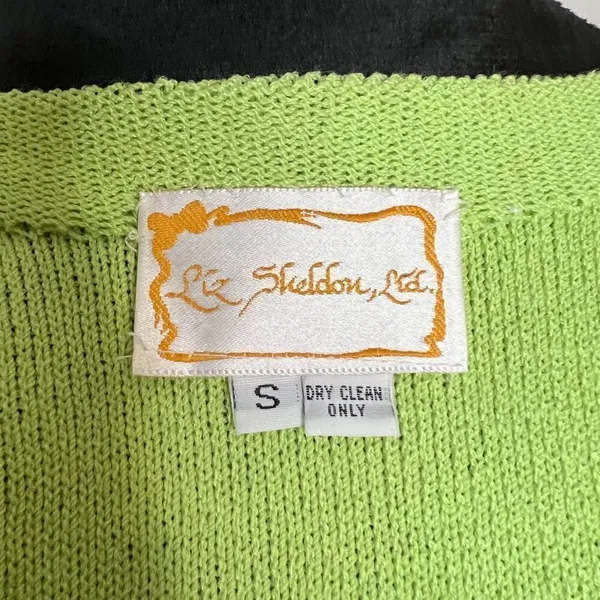 Vintage Liz Sheldon Ltd Lime Green‎ Skirt and Sweater Set w/ Jewel Tassel Detail - Image 14