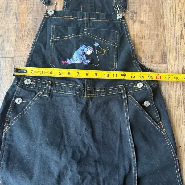 Disney Winnie The Pooh Women’s Vintage Eeyore Skirt Skort Black Overalls Size M - Image 4