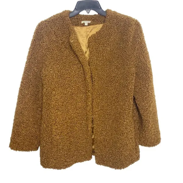 Max Studio Faux Fur Brown-rust Teddy coat size medium - Image 4
