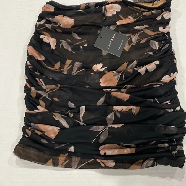BLACK FLORAL DELILAH MESH SKIRT b10 size M - Image 2