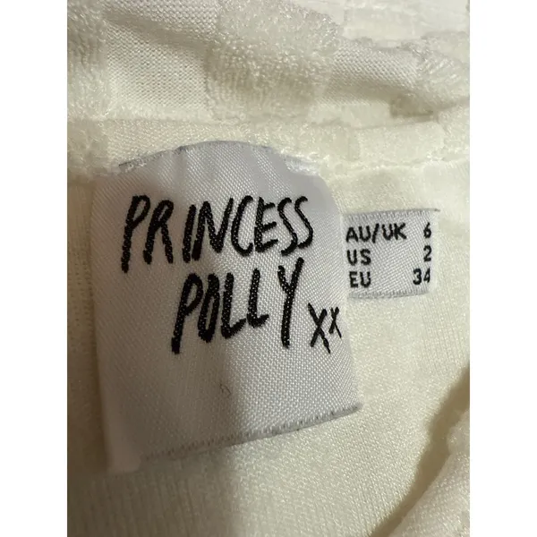 Princess Polly Jeremiah White Checkered Sleeveless Cutout Cami Crop Tank Top 2 - Image 3