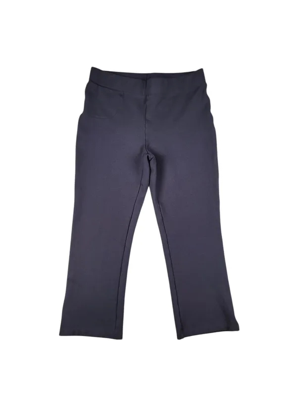 Quince Ultra Stretch Ponte Kick Flare Pants Navy Blue Size L Large Cropped - Image 2
