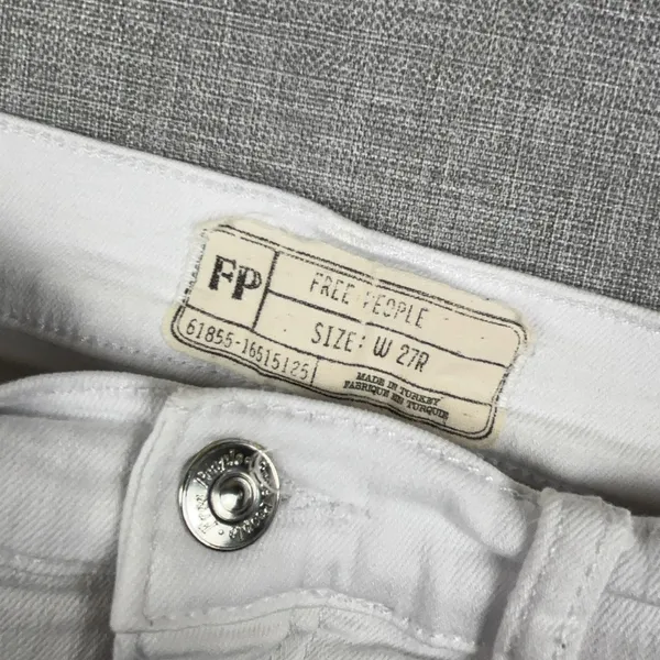 Free People Jeans Womens W 27R White Mid Rise Skinny Distressed Ripped Denim - Image 6