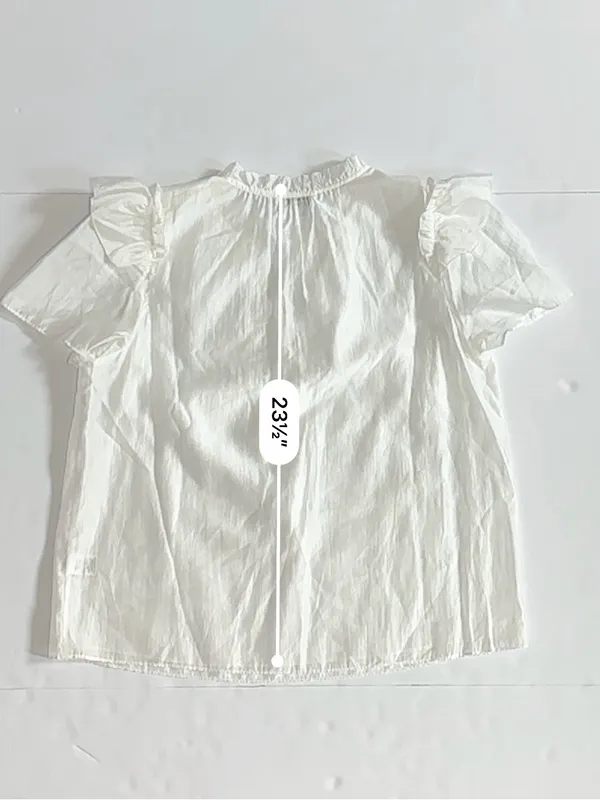 Current Air White Ruffle Flutter Sleeve Blouse Size M - Image 7