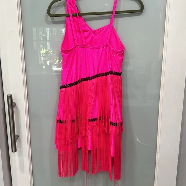 Revolution Dancewear Flapper Hot Pink Sequin Fringe Costume Dress Adult Sz M - Image 5