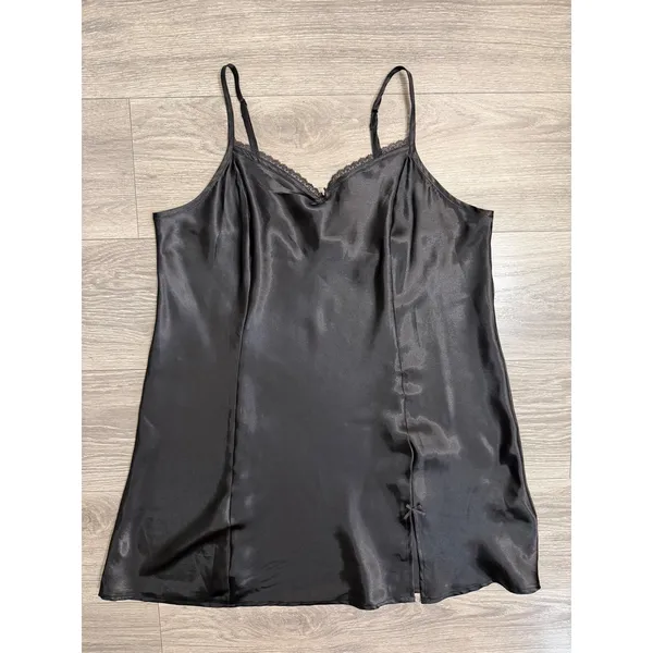 APT. 9‎ Intimates Chemise XL Black Side Slit Adjustable Straps Whimsigoth Slip - Image 7