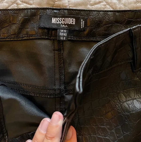 Missguided Faux Leather Snakeskin Pants - Image 4