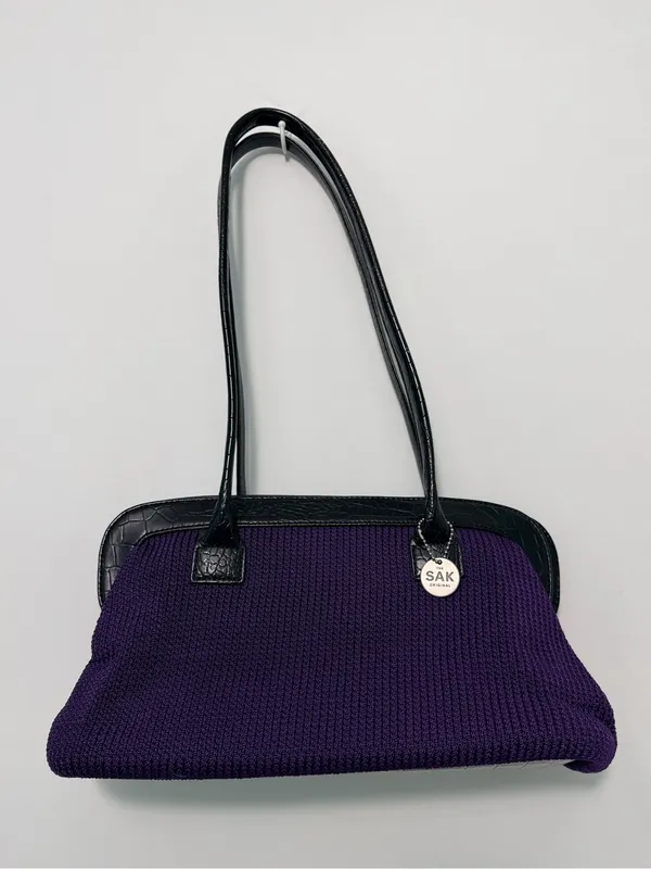 The Sak Original Vintage crochet medium shoulder bag in plum purple - Image 16