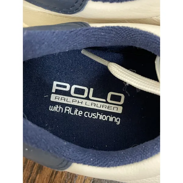 Polo Ralph Lauren Court 100 Sneakers Beige Leather Suede Size 6 Neutral - Image 3