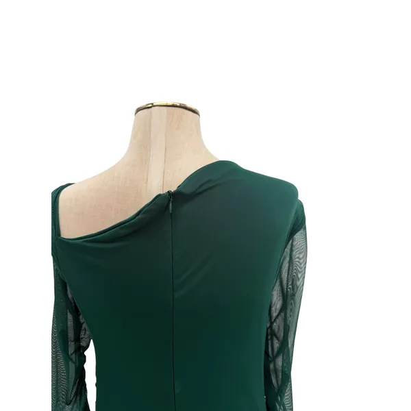 Club L London Sweet‎ Dreams Green Ruched Mesh Maternity Maxi Dress US 10 - Image 11