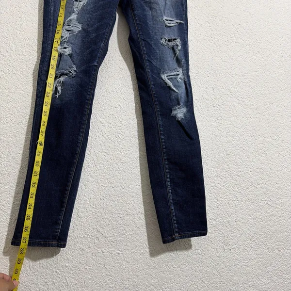 American Eagle Outfitters Skinny Jeans Blue Denim Women's Distressed US 8 - Image 4