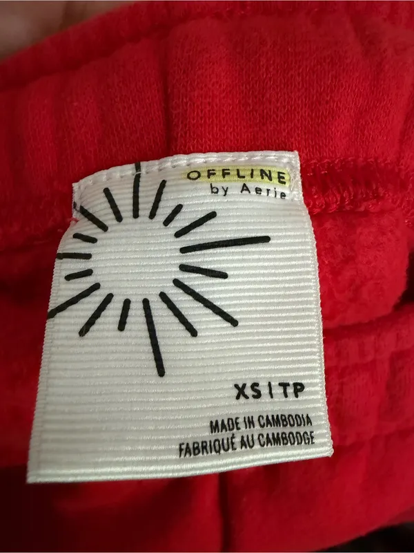 OFFLINE by Aerie Red Fleece Sweatpants Joggers XS - Image 3