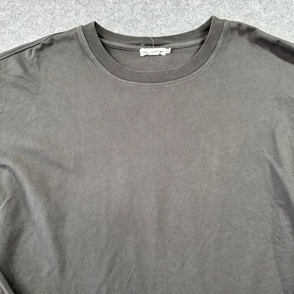 Good American Charcoal Grey Long Sleeve Cotton T-Shirt Size 3/4 L/XL Casual‎ Top - Image 2
