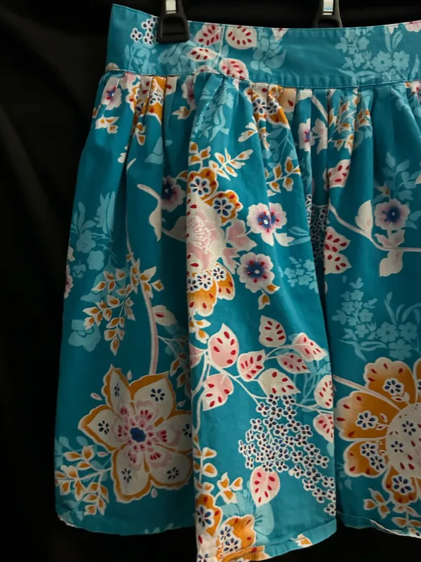 Wet Seal Teal Blue Floral Circle Mini Skirt MD - Image 4