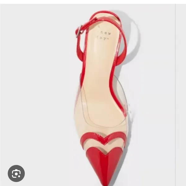 A New Day Red Heart Slingback Heels - Image 3