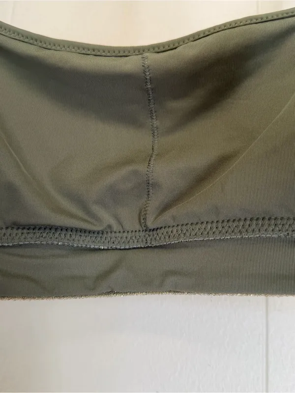 NWT AERIE Sparkle Straight Scoop Bikini Top Olive Green Size Small - Image 8