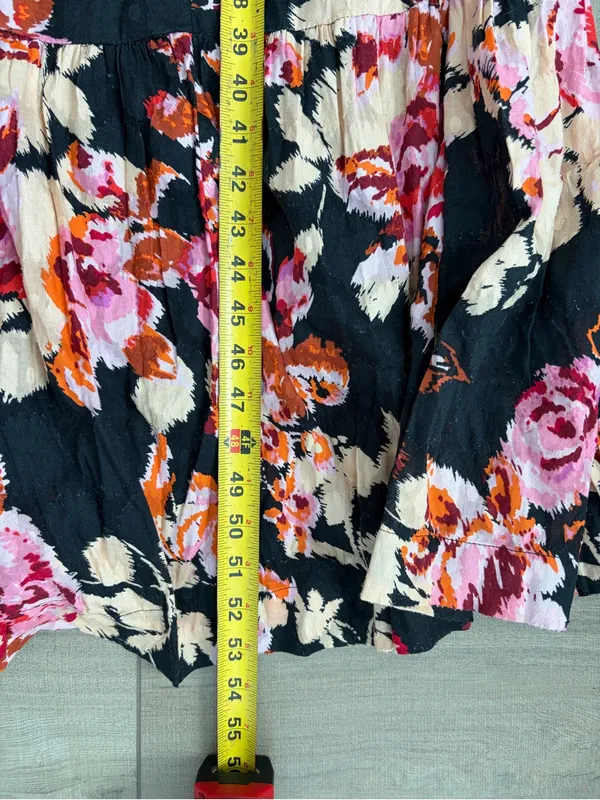 Anthropologie Blossom Floral Puffed Sleeve Tiered Boho Cottagecore Maxi Dress M - Image 11