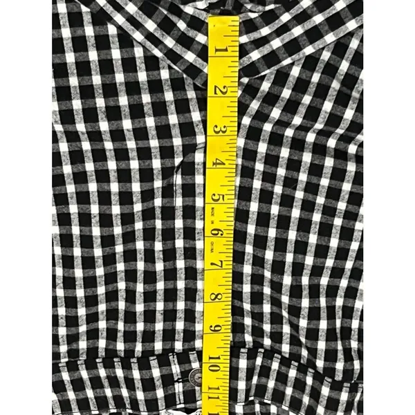 Preppy Gingham Check Straight Leg Trousers Black/White Ankle Pants - Image 6