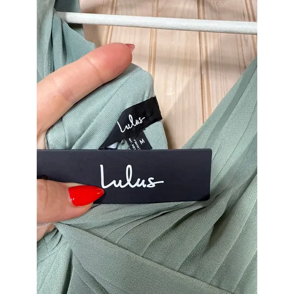 Lulus Heavenly Hues Sage Brush Maxi Dress Wedding Wedding Formal Flowy Medium - Image 8