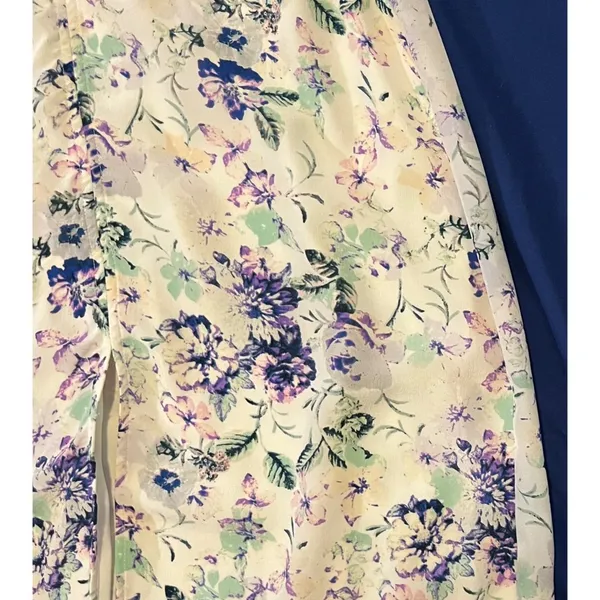 $320 Helena Quinn M Maxi Dress Mariella Slit Long Ivory Halter Floral Sundress - Image 6