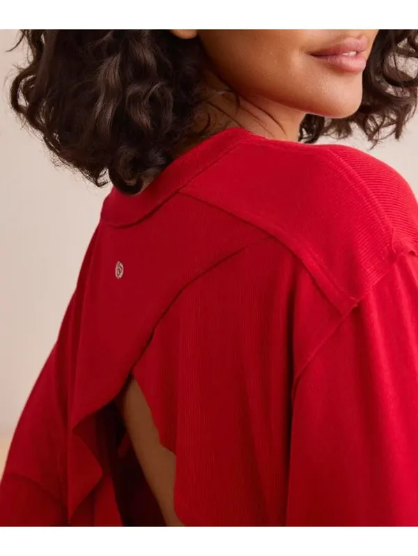 Altar'd State Relax Ribbed Open Back Layer AS Revival NWT Red XXL - Image 8